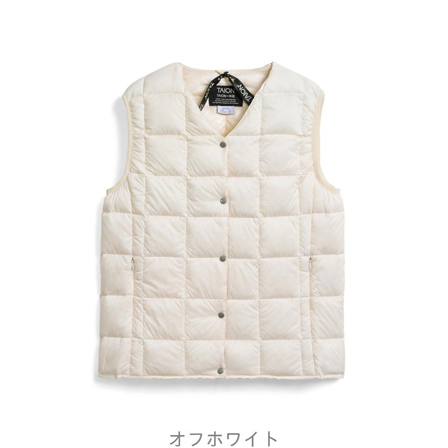 2/11感謝デー最大+5% タイオン インナーダウンベスト W001 Taion Vネックボタン ダウンベスト V Neck Button Down Vest レディース | TAION | 07