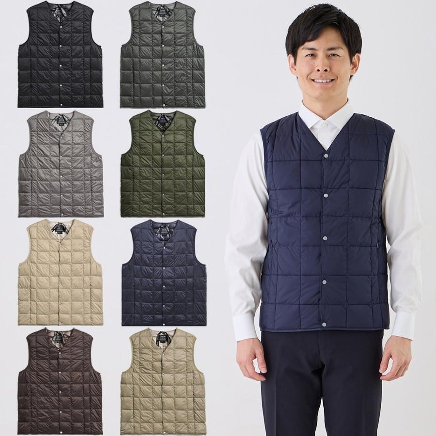 1/5+4%クーポン1000円 タイオン インナーダウンベスト 001 Taion Vネックボタン ダウンベスト V Neck Button Down Vest インナーダウン ベスト ダウン | TAION
