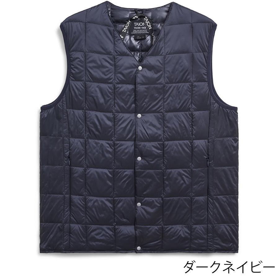 1/5+4%クーポン1000円 タイオン インナーダウンベスト 001 Taion Vネックボタン ダウンベスト V Neck Button Down Vest インナーダウン ベスト ダウン | TAION | 08