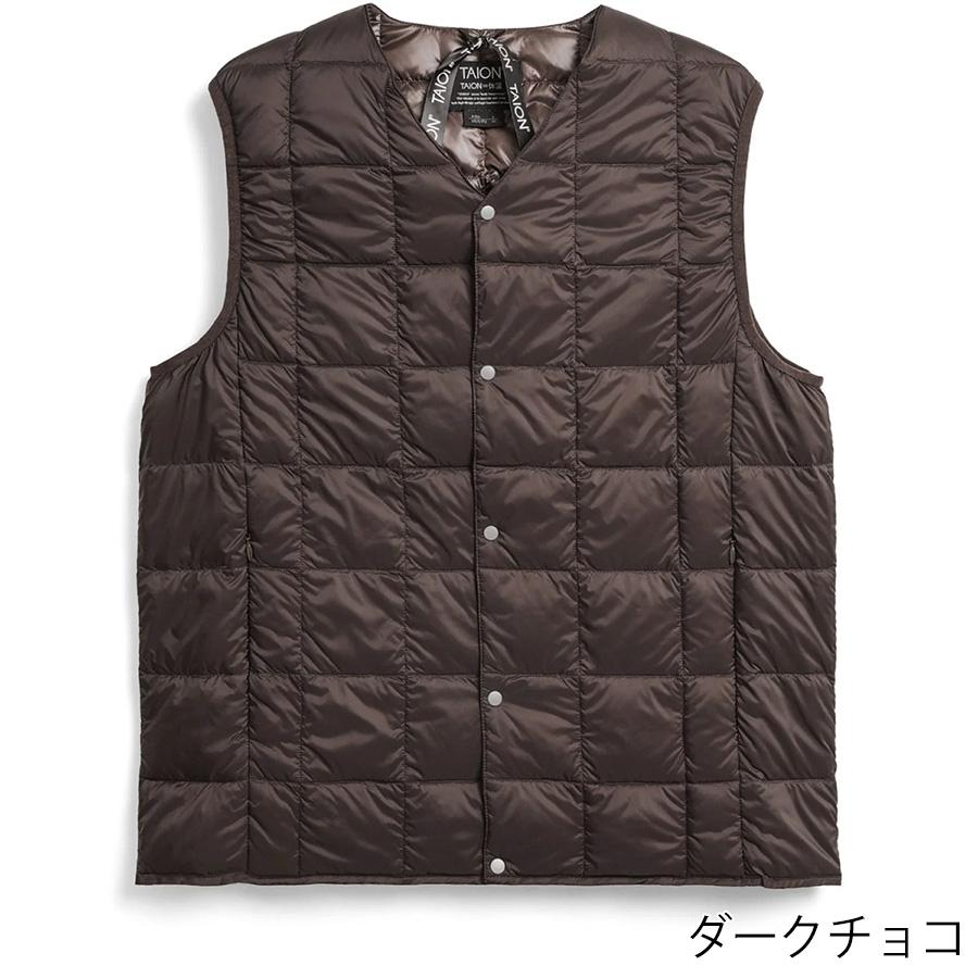 1/5+4%クーポン1000円 タイオン インナーダウンベスト 001 Taion Vネックボタン ダウンベスト V Neck Button Down Vest インナーダウン ベスト ダウン | TAION | 09