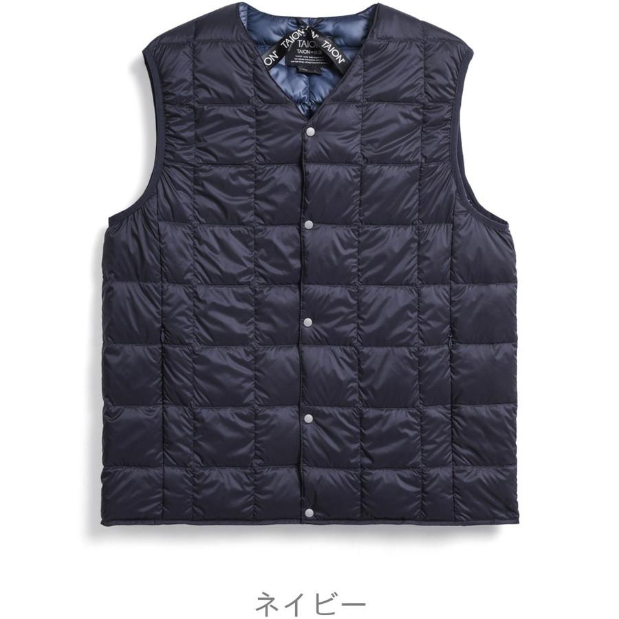 1/5+4%クーポン1000円 タイオン インナーダウンベスト 001 Taion Vネックボタン ダウンベスト V Neck Button Down Vest インナーダウン ベスト ダウン | TAION | 02