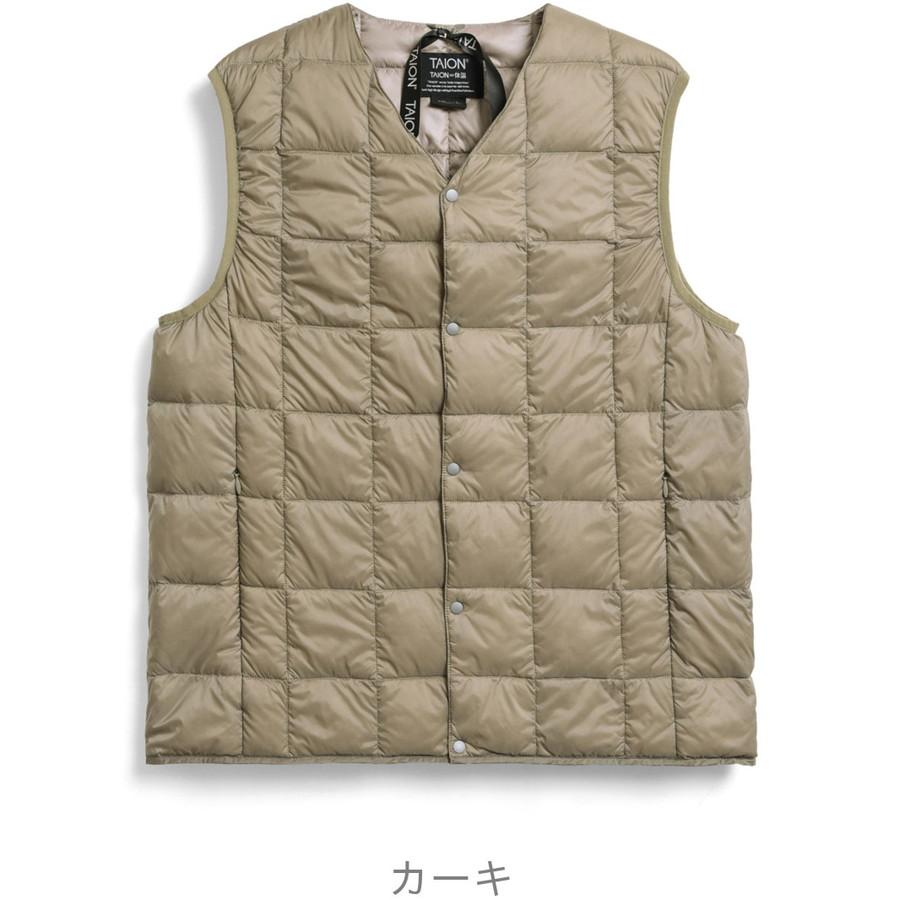 1/5+4%クーポン1000円 タイオン インナーダウンベスト 001 Taion Vネックボタン ダウンベスト V Neck Button Down Vest インナーダウン ベスト ダウン | TAION | 06