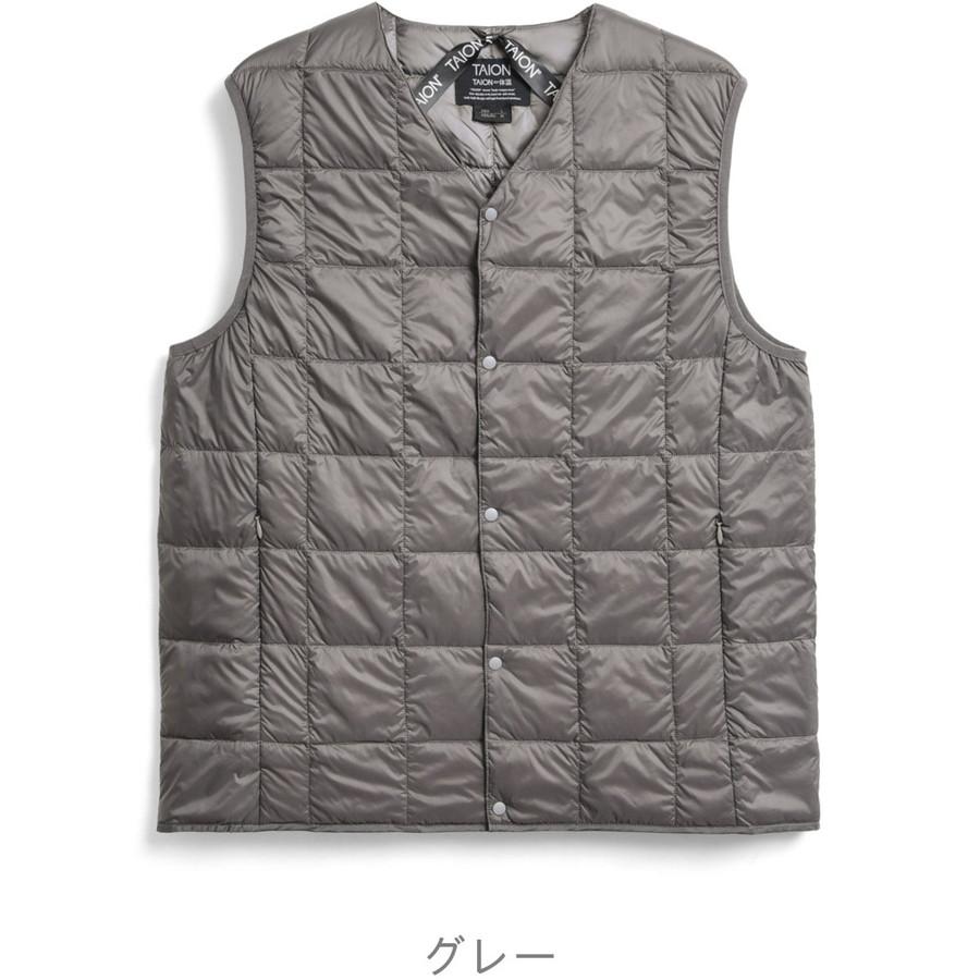 1/5+4%クーポン1000円 タイオン インナーダウンベスト 001 Taion Vネックボタン ダウンベスト V Neck Button Down Vest インナーダウン ベスト ダウン | TAION | 03