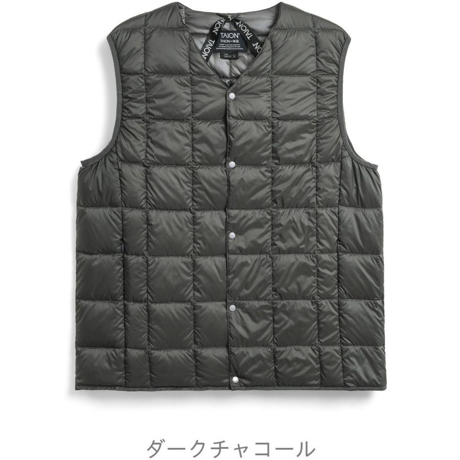 1/5+4%クーポン1000円 タイオン インナーダウンベスト 001 Taion Vネックボタン ダウンベスト V Neck Button Down Vest インナーダウン ベスト ダウン | TAION | 04