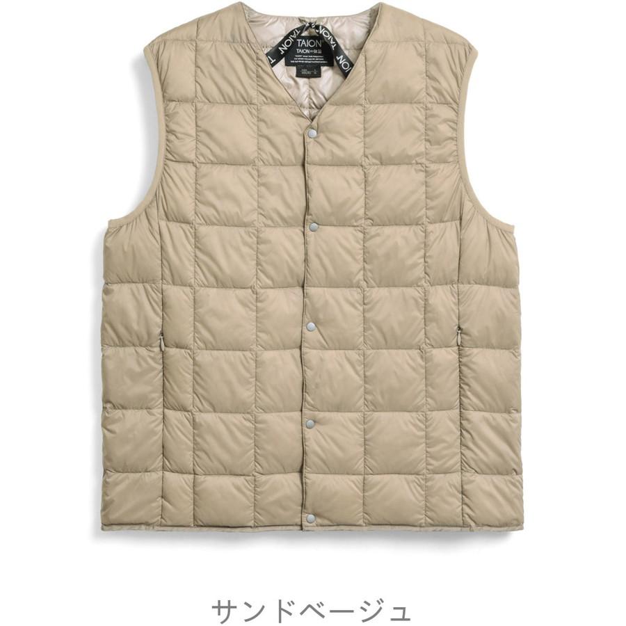 1/5+4%クーポン1000円 タイオン インナーダウンベスト 001 Taion Vネックボタン ダウンベスト V Neck Button Down Vest インナーダウン ベスト ダウン | TAION | 07