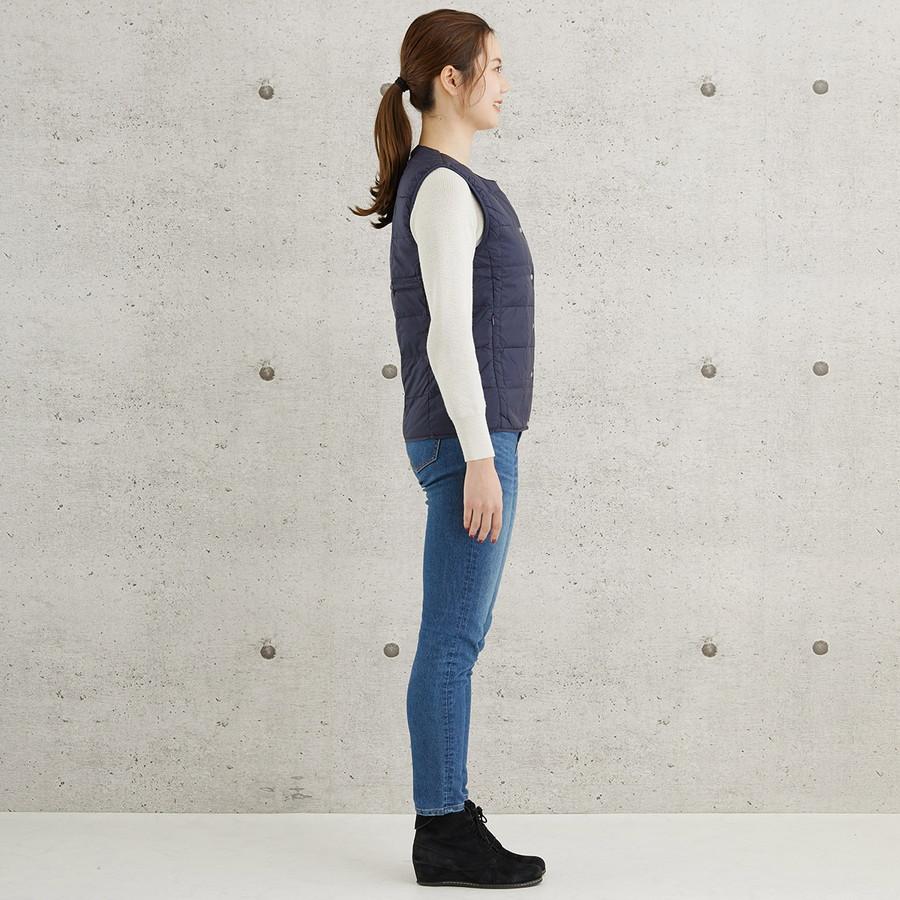 1/5+4%クーポン1000円 タイオン インナーダウンベスト W004 Taion クルーネックボタン インナー ダウンベスト Crew Neck Button Down Vest レディース | TAION | 12