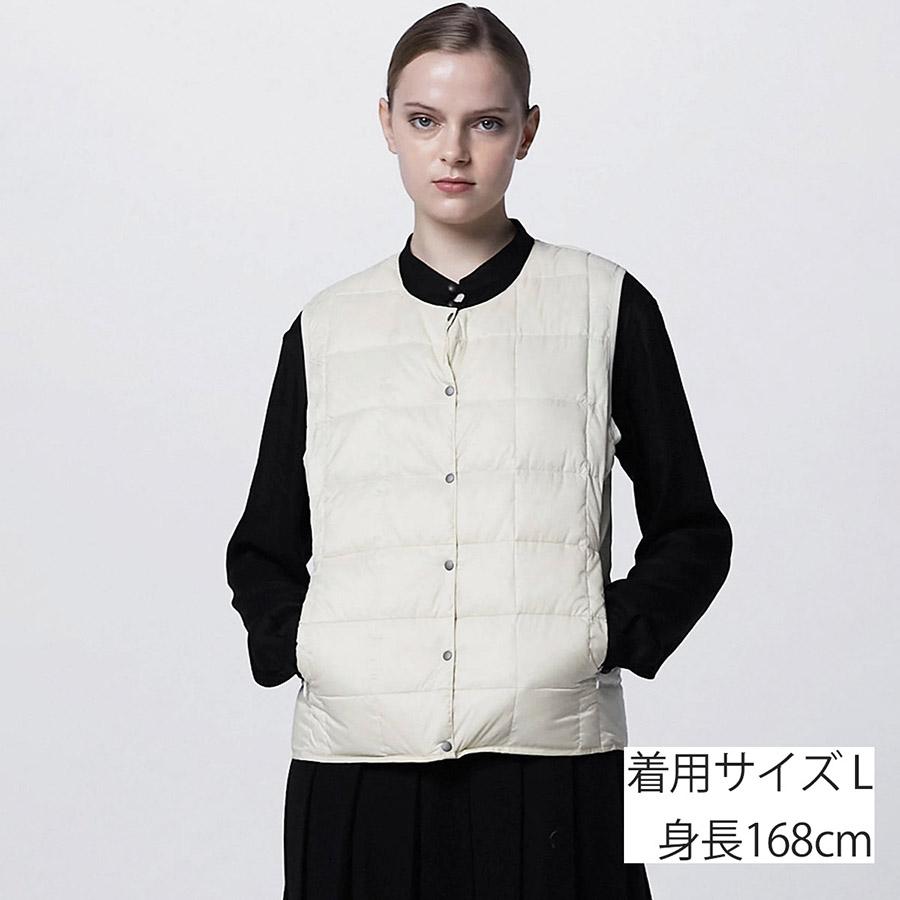 1/5+4%クーポン1000円 タイオン インナーダウンベスト W004 Taion クルーネックボタン インナー ダウンベスト Crew Neck Button Down Vest レディース | TAION | 19