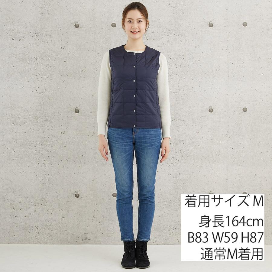 1/5+4%クーポン1000円 タイオン インナーダウンベスト W004 Taion クルーネックボタン インナー ダウンベスト Crew Neck Button Down Vest レディース | TAION | 10