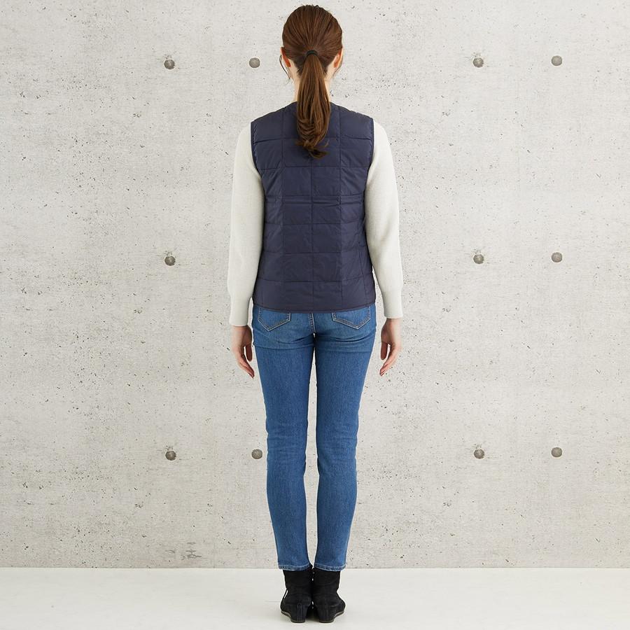 1/5+4%クーポン1000円 タイオン インナーダウンベスト W004 Taion クルーネックボタン インナー ダウンベスト Crew Neck Button Down Vest レディース | TAION | 11