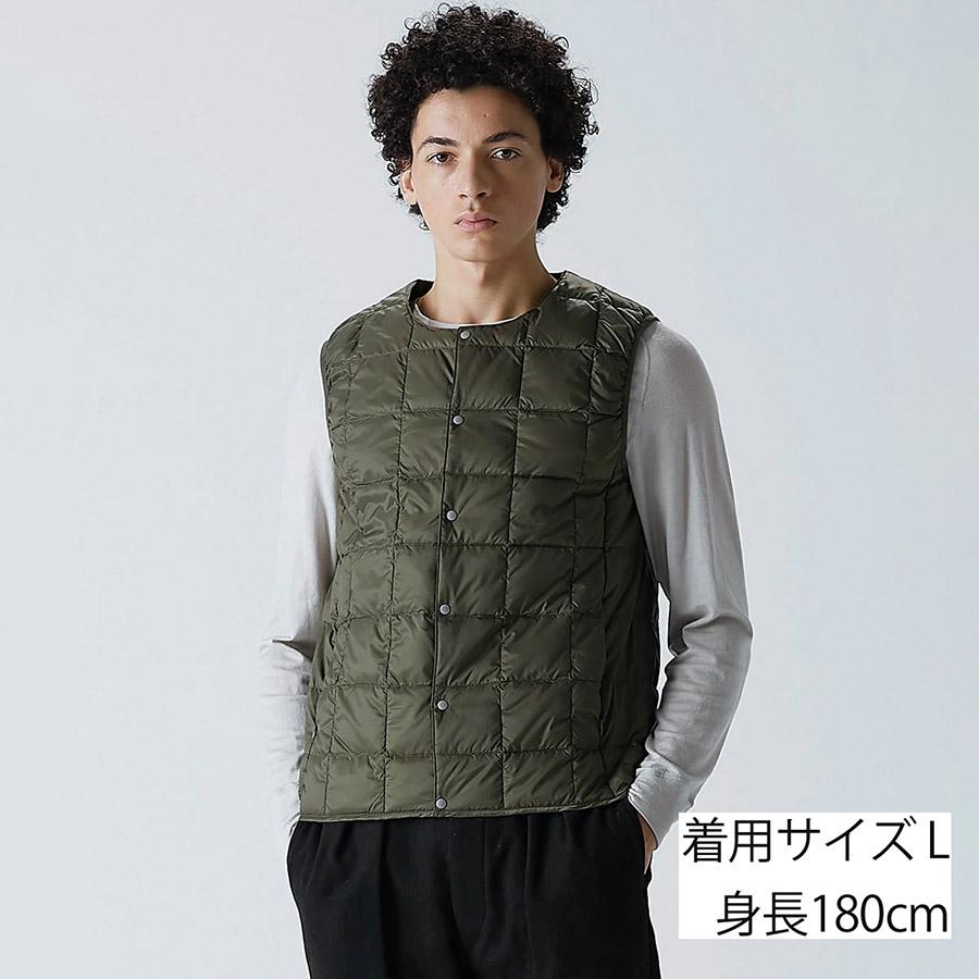 5/12プレミアムな日曜+5% タイオン インナーダウンベスト 004 Taion クルーネックボタン インナー ダウンベスト Crew Neck Button Down Vest メンズ｜hff｜20