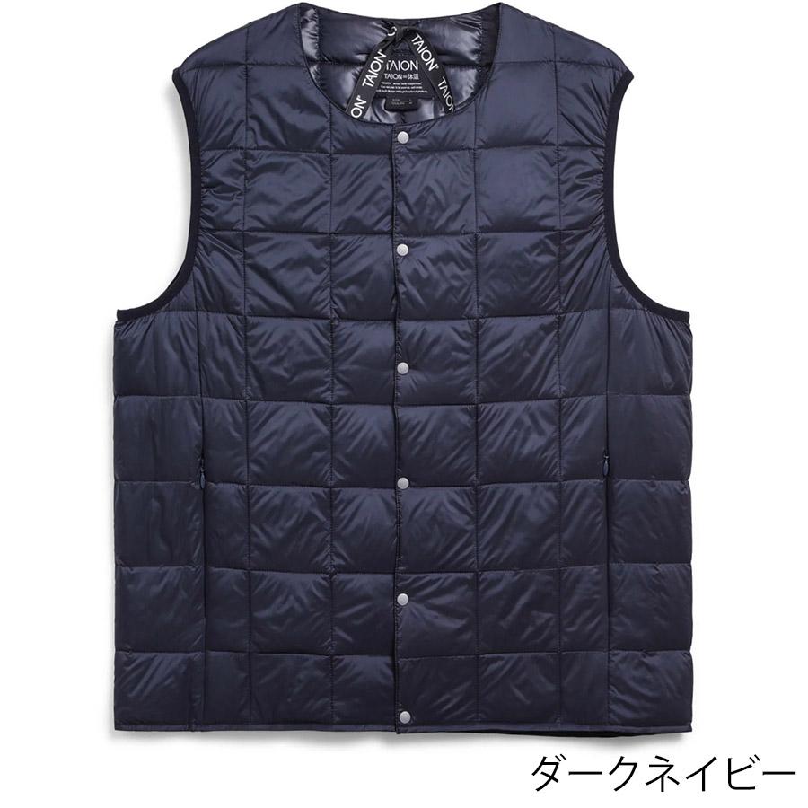 5/12プレミアムな日曜+5% タイオン インナーダウンベスト 004 Taion クルーネックボタン インナー ダウンベスト Crew Neck Button Down Vest メンズ｜hff｜07