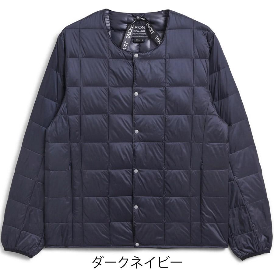 タイオン インナーダウンジャケット 104 Taion クルーネックボタン インナー ダウンジャケット Crew Neck Button Down Jkt｜hff｜09