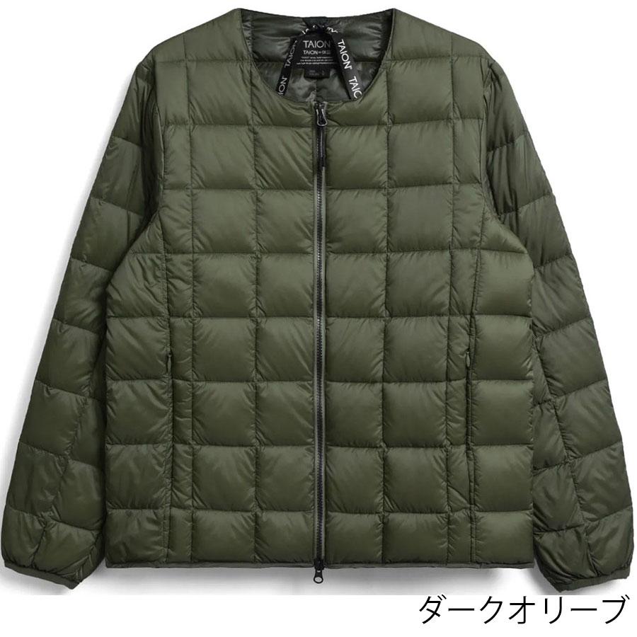 12/28プレミアム会員+5% タイオン ダウンジャケット 104wz Taion クルーネックWジップ インナー ダウンジャケット Crew Neck W-zip メンズ | TAION | 04