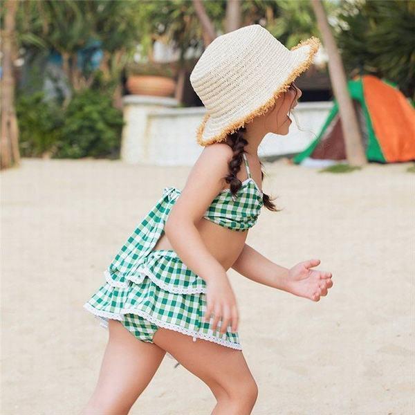 あなたにおすすめの商品 子供 水着 女の子 キッズ セパレート 2点セットフリル ビキニ タンキニ チェック柄 スイムウェア ジュニア 温泉用 女児 水着プール Dprd Jatimprov Go Id