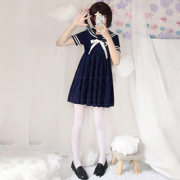 ゴスロリ ロリータ ワンピース セーラー レディース 少女ウェア ロリータ 海軍 ダンス衣装 メイド キャミソールドレス Lolit コス ロリィタ 定期入れの