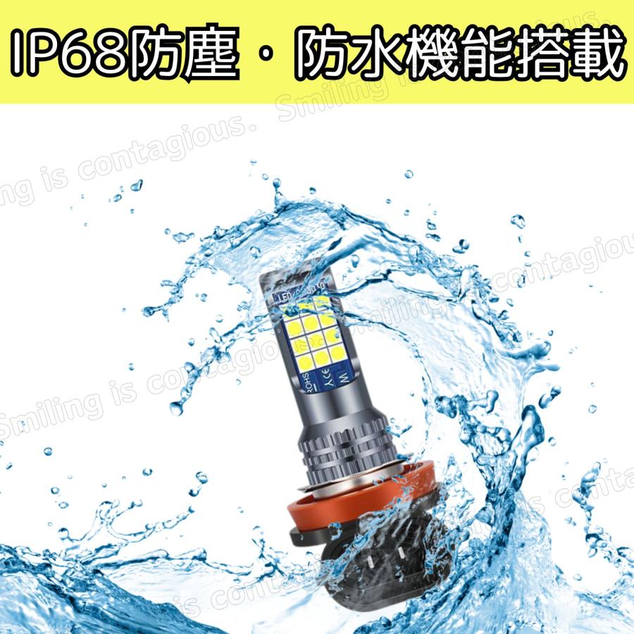 LEDフォグランプ H8 H11 H16 汎用 6800lm アイスブルー フォグランプ