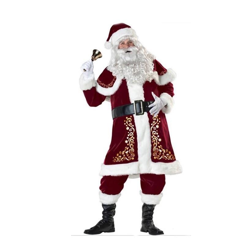 サンタクロース 衣装 サンタ クリスマス 豪華９点セット 男性用 大きい 仮装 ビックサイズ　メンズ　大きいサイズ　本物 M XL M~3XL｜hfs05｜02