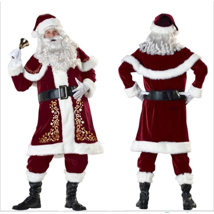 サンタクロース 衣装 サンタ クリスマス 豪華９点セット 男性用 大きい 仮装 ビックサイズ　メンズ　大きいサイズ　本物 M XL M~3XL｜hfs05｜04