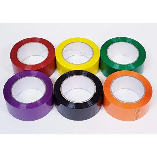 6色の梱包テープ　引っ越しテープ　2インチ　高耐久カートンシーリングテープ　厚さ2.0ミル　110ヤード　6ロール　x　並行輸入
