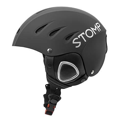 人気メーカー・ブランド スキー&スノーボード STOMP スノースポーツヘルメット マットブラック ワイヤレスドロップインヘッドホン用 内蔵ポケットインイヤーパッド付き ヘルメット