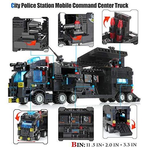 ⭐️完成品⭐️ 1110個 SWAT 市警察署 モバイル コマンド センター トラック 車 ビルディングブロックセット 25種類のモデル ポリス 車 ヘリコプタ 【2753754949】(13988円)