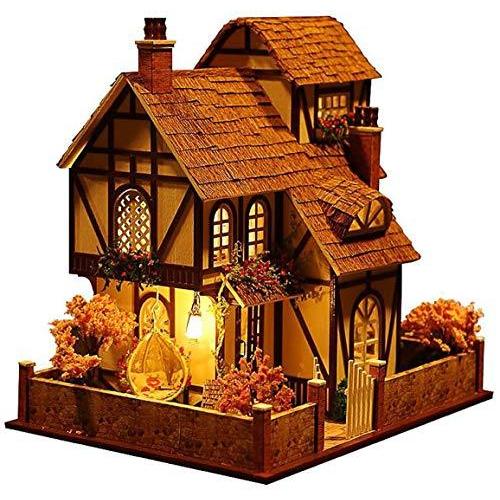 Rylai Wooden Handmade Dollhouse Miniature DIY Kit Flower town Seri