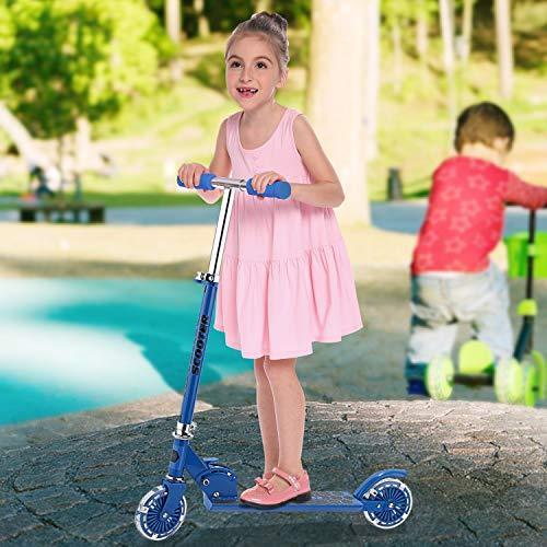 中古品 WeSkate キッズ スクーター 2輪 女の子 男の子 5歳以上 滑らかな滑り 高さ調節可能 折りたたみ式 キックスクーター LEDライトアッ 【3183107102】(16169円)