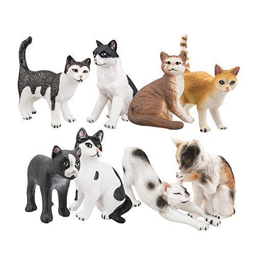 8つの可愛い猫のフィギュア 異なる姿勢で 生き生きとした動物の模型 子供に適用しています Toymany その他人形 16 新作 Themtransit Com