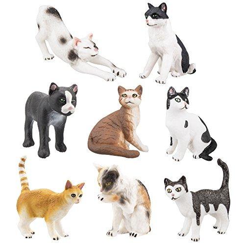 8つの可愛い猫のフィギュア 異なる姿勢で 生き生きとした動物の模型 子供に適用しています Toymany その他人形 16 新作 Themtransit Com