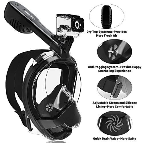 ORSEN 電動フルフェイスシュノーケルマスク CO?? 標準シュノーケルマスク SGS承認 スノーケリングギア 大人用 曇り止め 漏れ防止 シ 