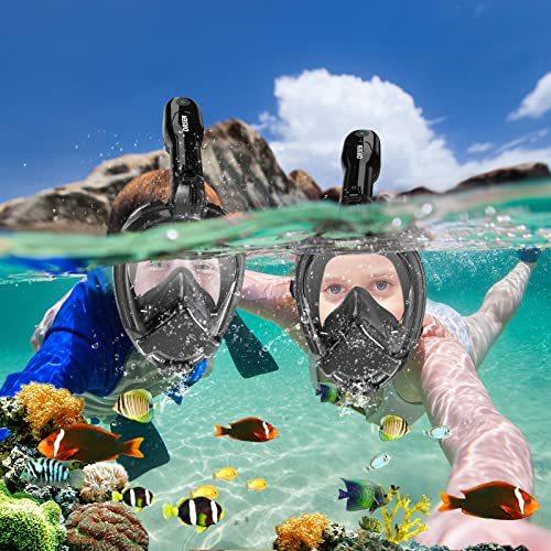 ORSEN 電動フルフェイスシュノーケルマスク CO?? 標準シュノーケルマスク SGS承認 スノーケリングギア 大人用 曇り止め 漏れ防止 シ 