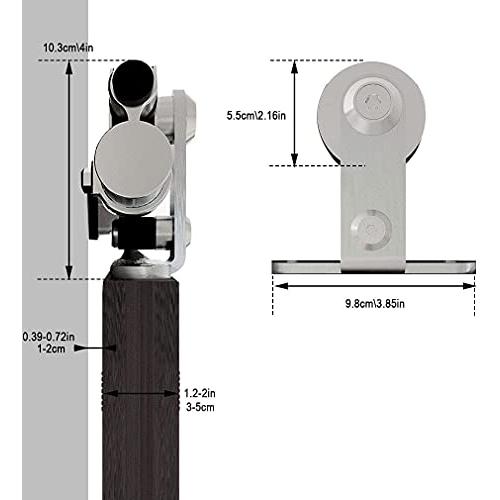 CCJH　頑丈なステンレス製スライドバーンドアハードウェアキット　シングルウッドドア用　4FT　single　door　T　shape　for