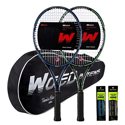 W0ED BATENSW0ED BATENS 大人用 2プレーヤー テニスラケット 初心者とプロフェッショナルプレーヤーに最適 27インチスピードテニスラケット オー