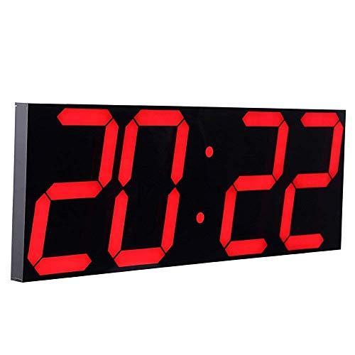 CHKOSDA リモートコントロールジャンボデジタルLED壁掛け時計 多機能LEDクロック 大型カレンダー ミニッツアラーム時計 カウントダウンLE
