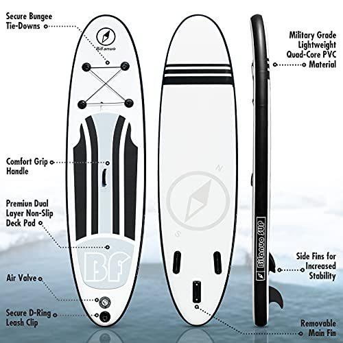 数量限定 Bifanuo 10フィートx30インチx6インチ 空気注入式 スタンドアップパドルボード SUPアクセサリー&バックパック付き 滑り止めデッキ、ワ 【LW8450325171】(29863円)