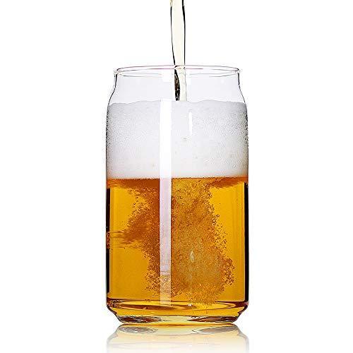 公式 20オンス  Shapedビールガラス Can  クリア 4-pack Pourer / 4パックW アルコールグラス