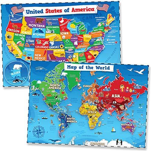 米国と世界地図ポスター 子供用 2枚 24 X 18インチ ラミネート加工 Usa 世界の地図ポスター 子供usマップ 壁ポスター Hgc487bc511eb 北海道ギフトコンシェルジュyahoo 店 通販 Yahoo ショッピング
