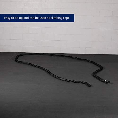 TITAN タイタンフィットネス ブラック ポリダクロン バトルロープ 30フィートx1.5インチ 