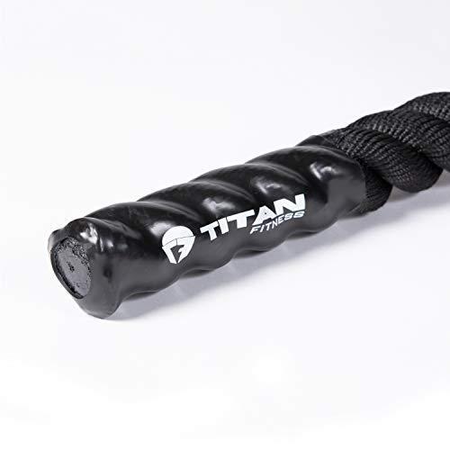 TITAN タイタンフィットネス ブラック ポリダクロン バトルロープ 30フィートx1.5インチ 