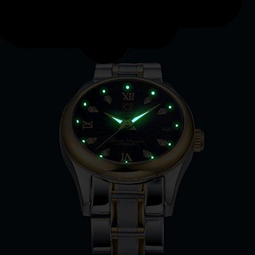 匿名！送料無料！ Carlien Women s Diamond Watch自動機械防水レディースゴールド腕時計 【K2437556102】(12382円)