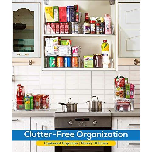 パントリーオーガナイザー8個セット 大きな引き出し4個&小さな引き出し4個 冷凍庫/キッチンカウンター/キャビネット用オーガナイザー - BPA 