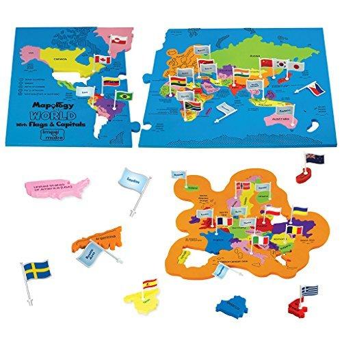 豊富なギフト Imagimake: Mapology Piece Shaped Country with Capitals- & Flags with World ジグソーパズル