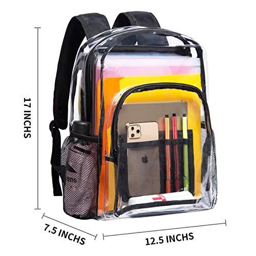 Vorspack クリアバックパック Heavy Duty PVC Transparent Backpack with Reinforced Stra - 0