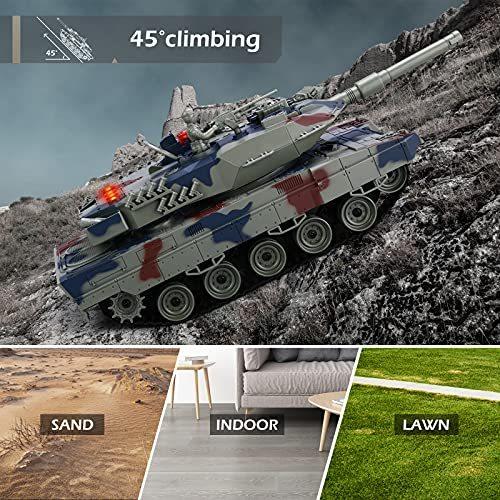 RCタンクセット 1/24スケール RCミリタリーバトルタンク ライフインジケーター付き リアルなライト スモーク&サウンド RC車両2個セット 
