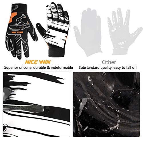 22a W新作送料無料 Nicewin フットボールグローブ レシーバーグローブ ファッション ヒョウ柄 通気性メッシュ 滑り止めシリコン 大人 メンズ レディース ブ Materialworldblog Com