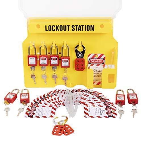 TRADESAFE L ロックアウト・タグアウト・ステーション LOTO デバイス付き ロックアウト・タグアウト・キットボード 8 パック安全ロックセ