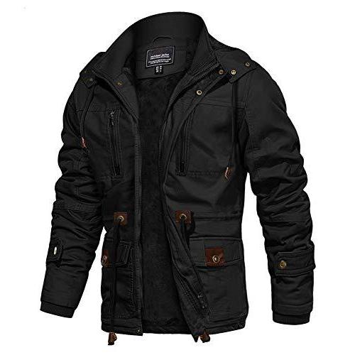 Eklentson その他コート アウター メンズ 冬用 保温 厚手フリース裏地 カーゴジャケット 取り外し可能なフード付き コート アウター Us サイズ 保温 Medium カラー ブ Hgcae3128cf 北海道ギフトコンシェルジュ店