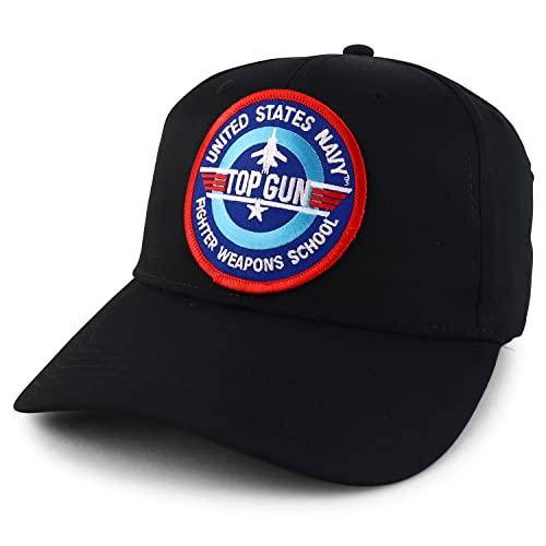 TOP GUN トップガン 帽子 CAP 米国海軍 トップ ガンパッチ オーバーサイズ ベースボールキャップ ブラック XXLarge