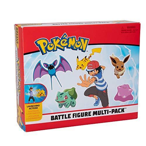 限定特価 発射アクション付き おもちゃセット マルチパック ポケモンバトルフィギュア 第1世代 6ピース ズバ フシギダリ イーブイ ピカチュウ 灰 ブロック Demolition Training