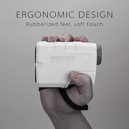 Gogogo SportVproゴルフ距離計900ヤードスロープレーザー距離計ピンセンサー付き6倍倍率パルステック-コンパクトで正確でク 